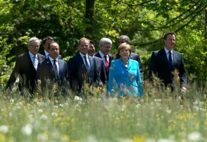 Angela Merkel leads the  G-7   meeting  in Germani the  7th of june 201q5( Photo Ap)