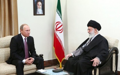 Photo released by an official website of the office of the Iranian supreme leader, Supreme Leader Ayatollah Ali Khamenei, right, listens to Russian President Vladimir Putin during their meeting in Tehran.(Office of the Iranian Supreme Leader via Associated Press)