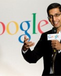 Googles CEO Sundar Pichai er fornøyd med resultat og akjsekurs (Foto: Google)