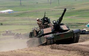 A US MIA2 Abraham Tank training with NATO in Tibelisi in Georgia( Photo: Associated Press)