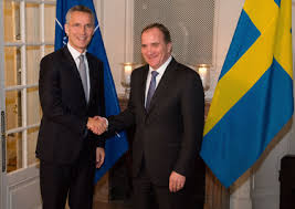 NATOs sekretary general Jens Stoltenber met the swedish prime minister Stefan løfven at the NATO-meeeting in Poland(Photo: NATO int.)