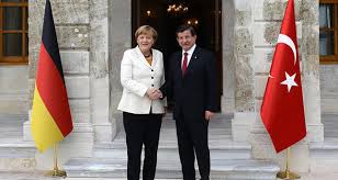 Angela Merkel visiting Turkey earlier this year to make thez refugee agreement with Erdogan8Photo: Associated Press)