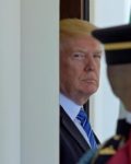 Donald Trump waits for the Abu Dhabi Crown Prince on Monday( Photo:AP)