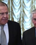 Utenriksminister Sergej Lavrov og hans amerikanske kollega Rex Tilleerson avbildet av den russiske føderasjonens  pressetjeneste(RFE/RL)