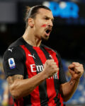 Soccer Football - Serie A - Napoli v AC Milan - Stadio San Paolo, Naples, Italy - November 22, 2020  AC Milan’s Zlatan Ibrahimovic celebrates scoring their first goal while wearing red face paint to raise awareness of domestic violence against women REUTERS/Ciro De Luca