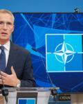NATO Secretary General Jens Stoltenberg briefs the media at NATO HQ